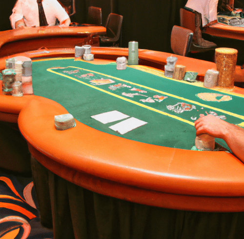 Gaming table inside of Nebraska casino